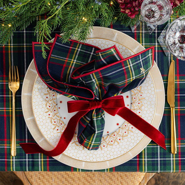 Tartan Bee Napkin - Set of 2
