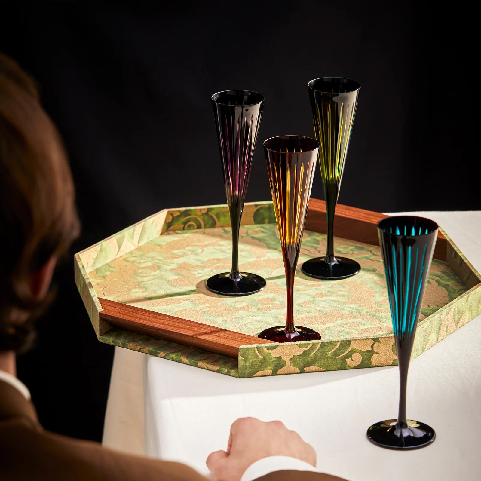 Prism Champagne Flutes - Assorted (Set of 4)