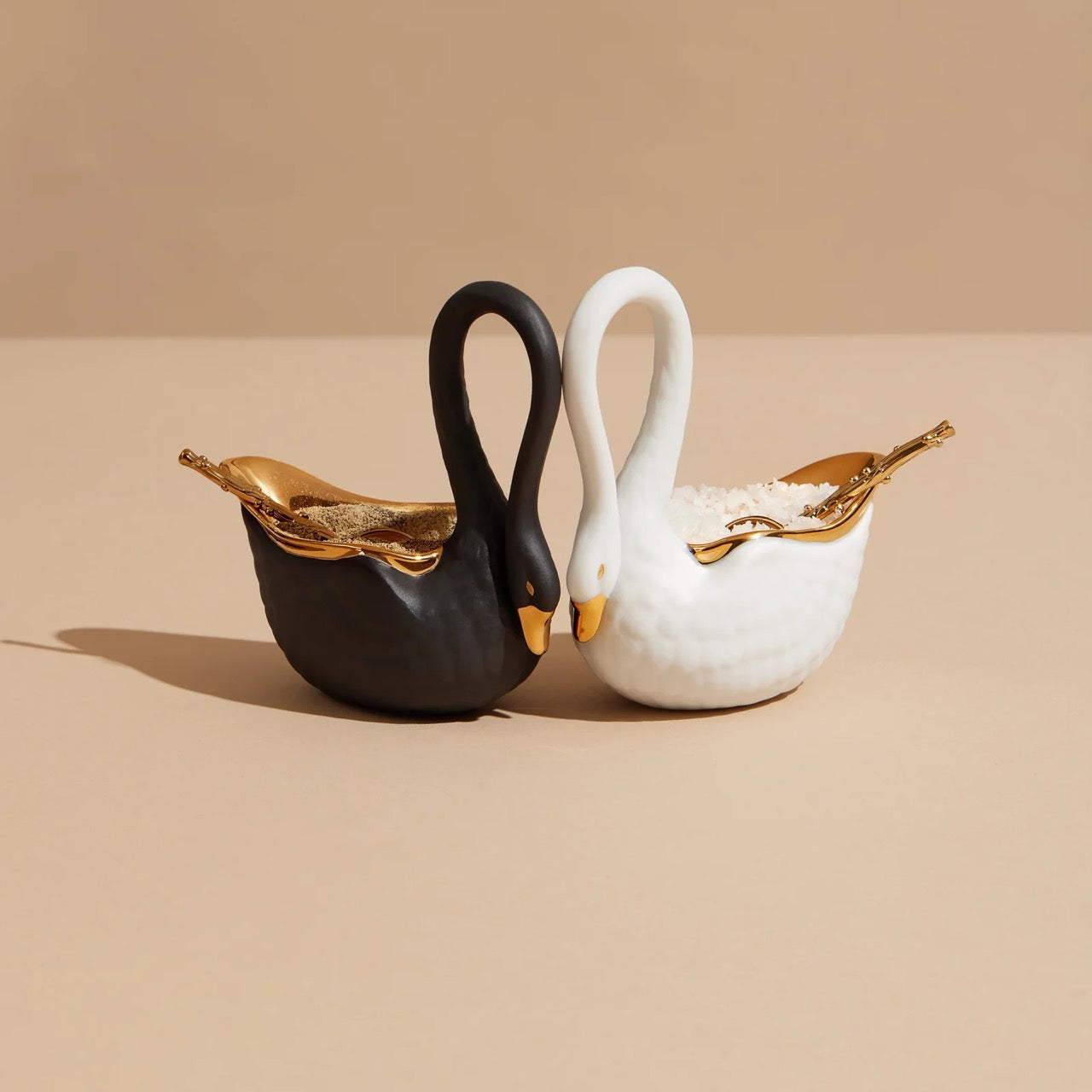 Swan Salt Cellar Black
