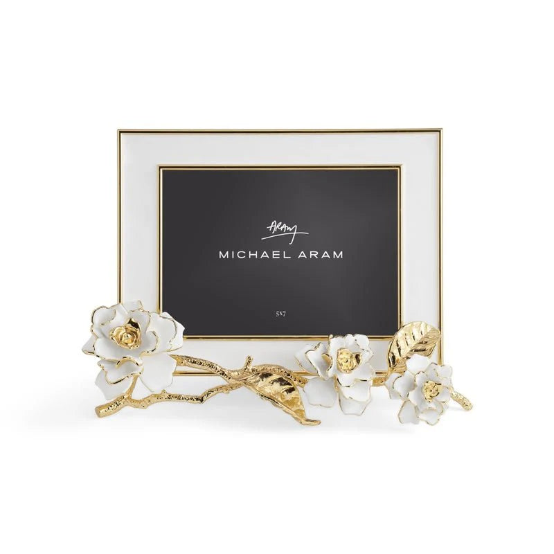 Gardenia Enameled White Frame