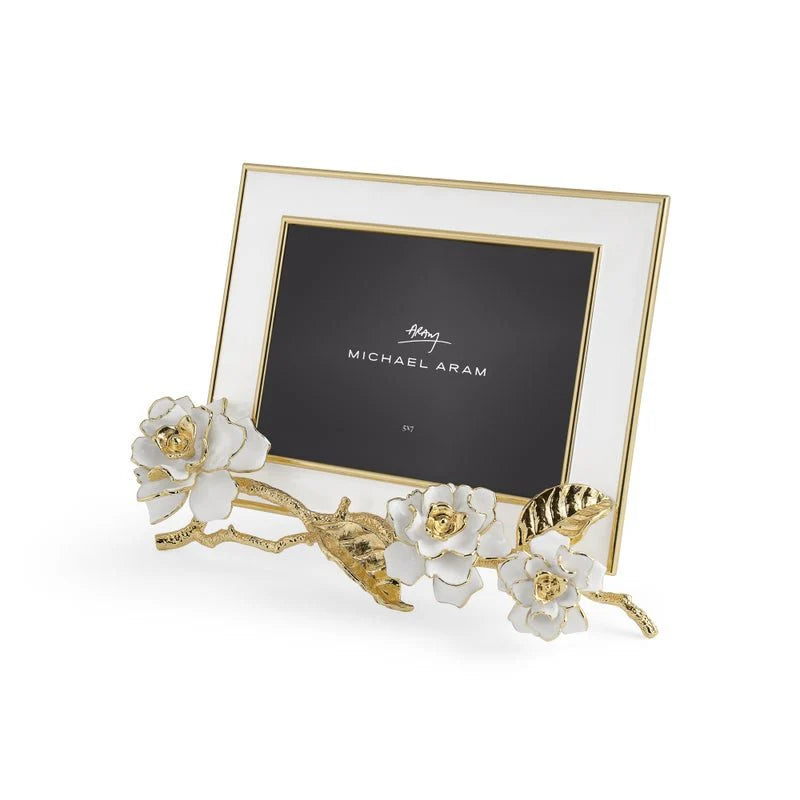 Gardenia Enameled White Frame