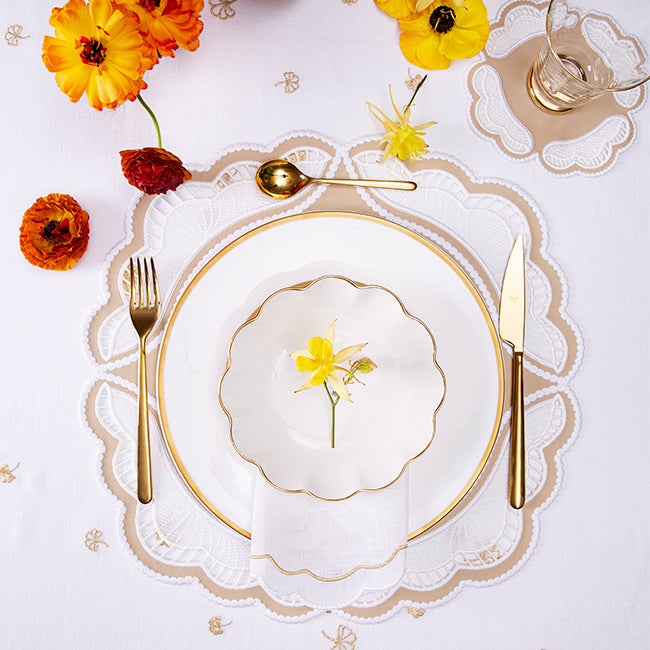 Oyster Faux Leather Placemats - Set of 2