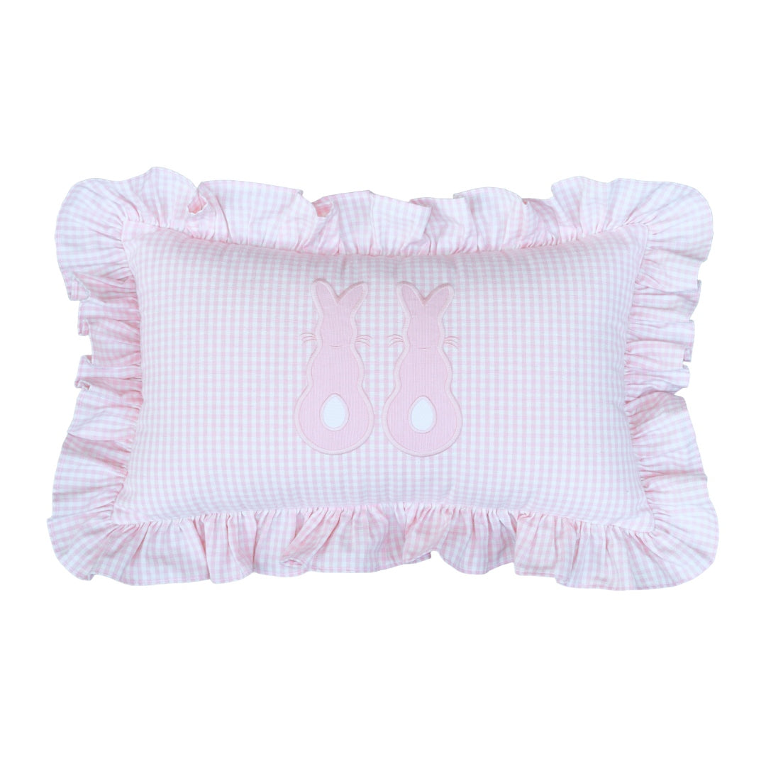 Twin Bunnies Ruffle Pillow