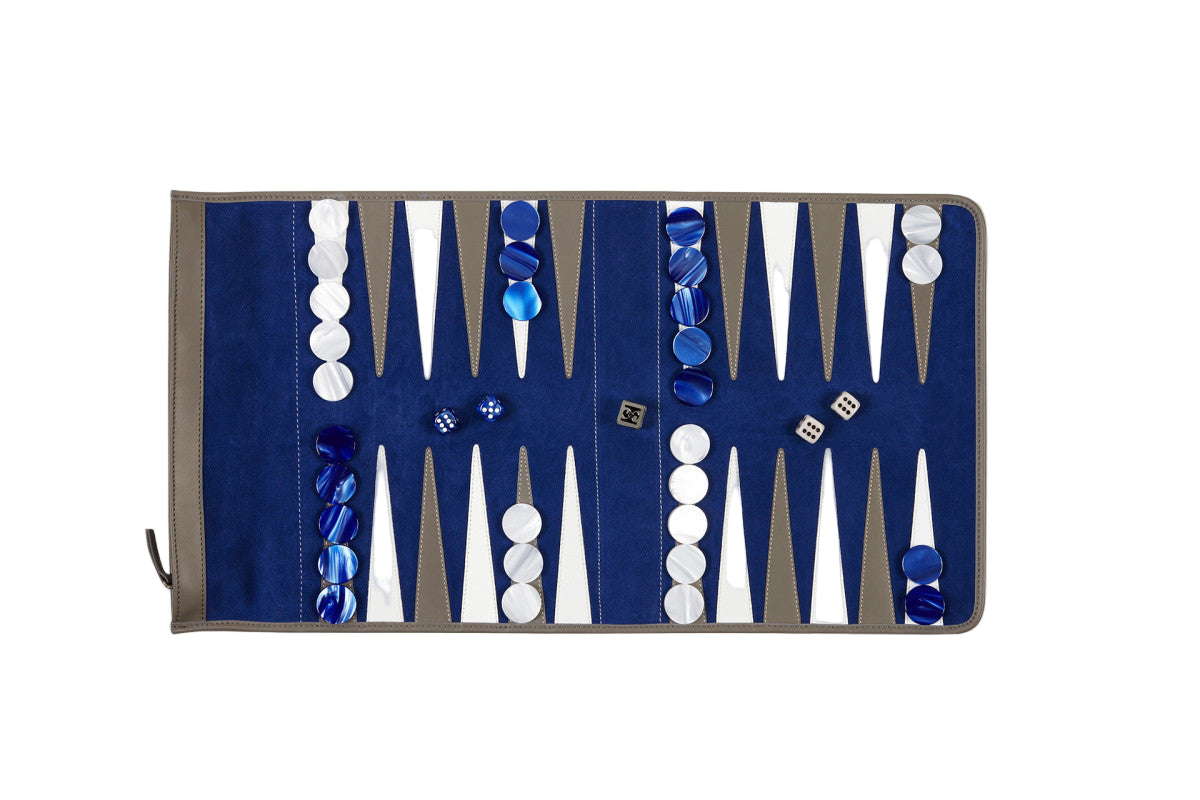 Backgammon Travel Set Blue Mysterious